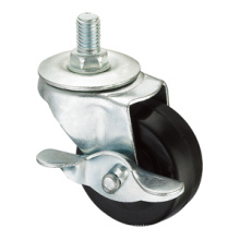 Leichte Duty Caster Serie - 1.5in. Schraube W / Seitenbremse - Gummi